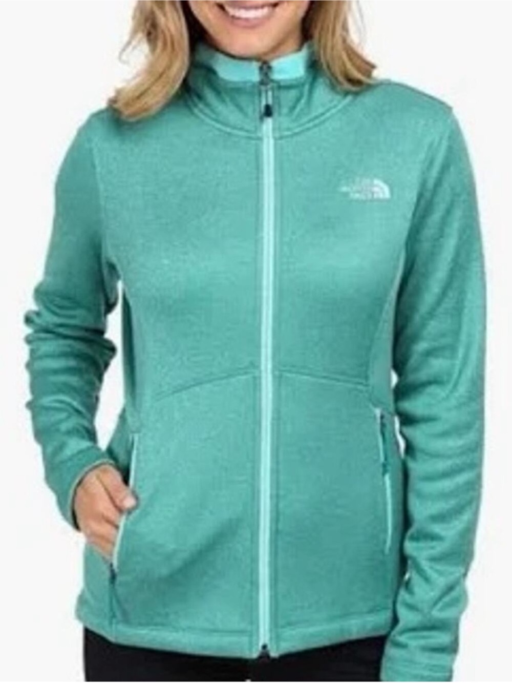 The North Face Women’s Full-Zip Fleece Jacket — Aqua Teal